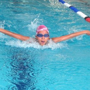 Swimmer doing butterfly